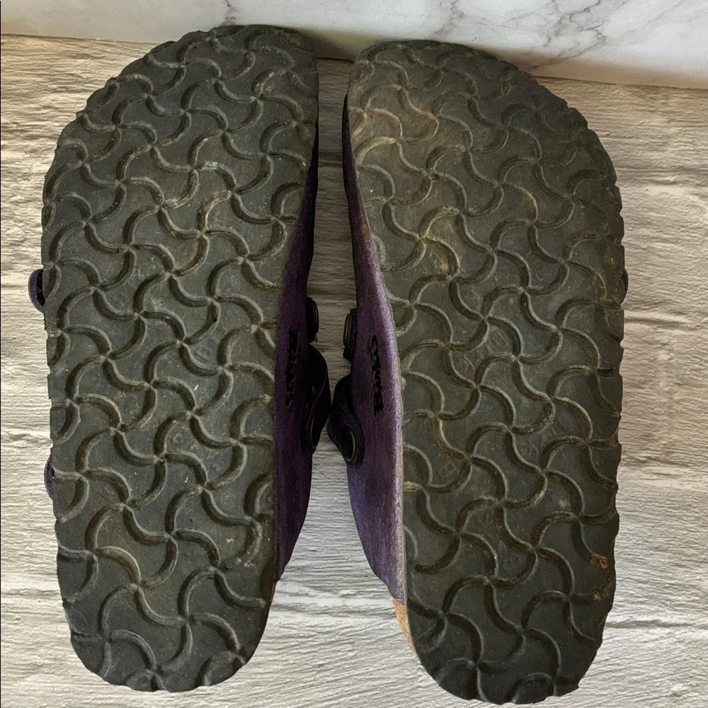 Birkenstock Birki's Dorian Purple Leather Crisscross Clogs Size 36 - Picture 13 of 13